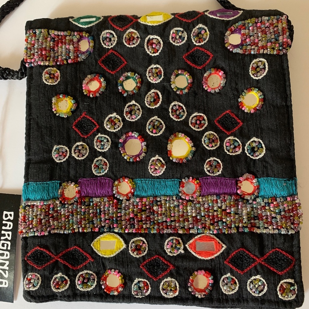 barganza couture real silk bag NWT